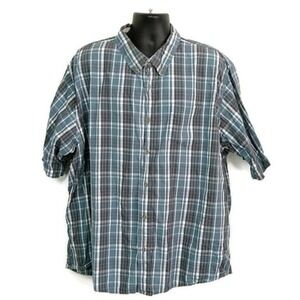 Wrangler Blue Plaid Short Sleeve Button Down Shirt Casual Western sz 3XL